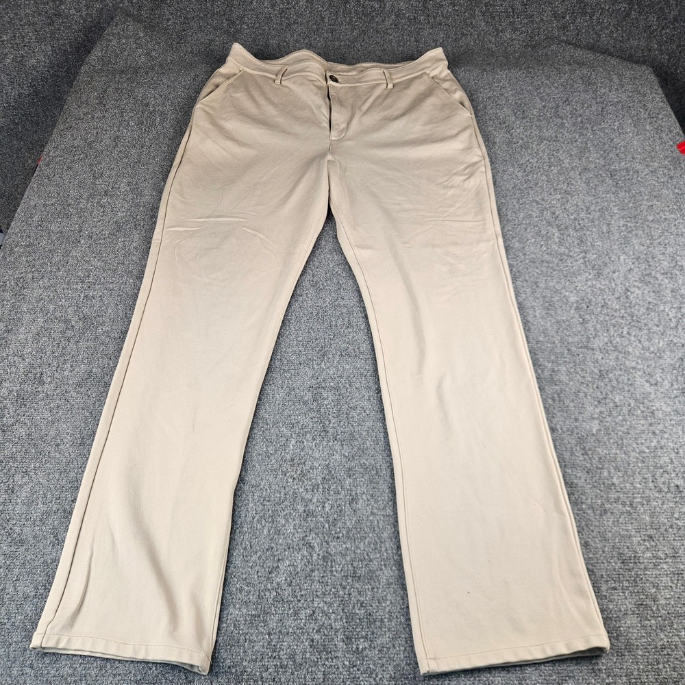 True Classic Chino Pants Mens 40 Khaki Tan Stretch Rayon Nylon‎ Spandex Casual
